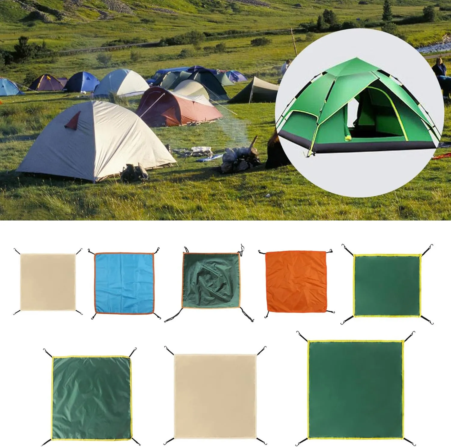 Oxfordcloth Head Cloth Portable Sun Shelter Awning Rainproof Tarp for Outdoor Camping Travel