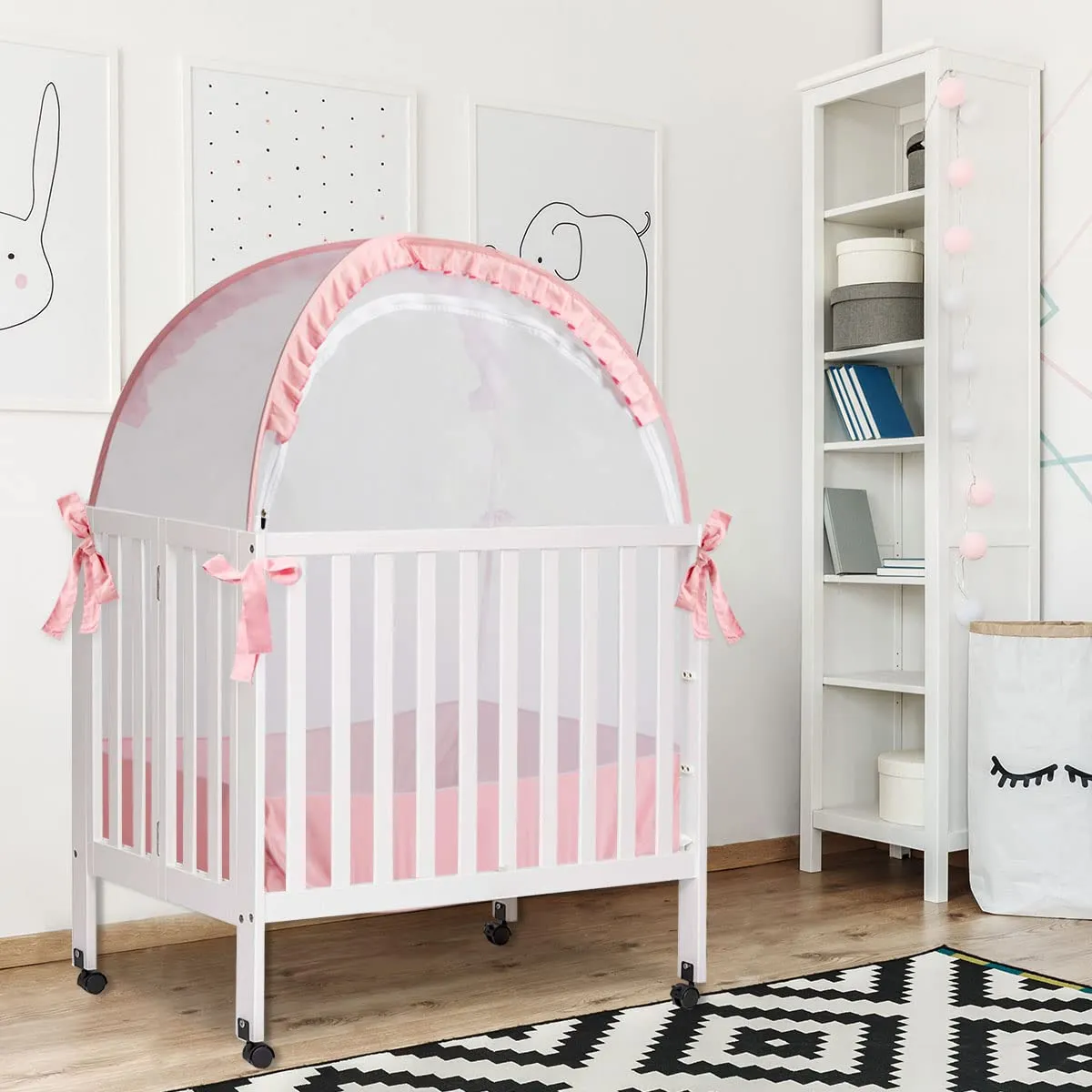 Pack N Play Tent, Baby Mini Crib Tent to Keep Baby in, Crib Net for Pack and Play, Mini Cribs & Play Yard (39.6" L x 27.6" W x 49.2" H)