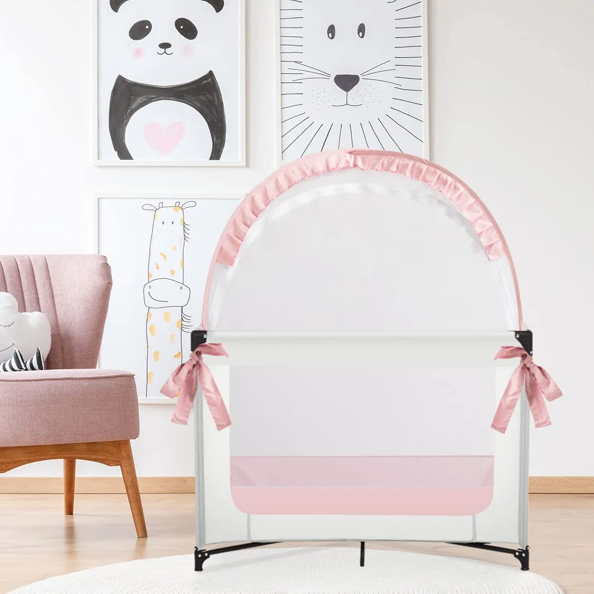 Pack N Play Tent, Baby Mini Crib Tent to Keep Baby in, Crib Net for Pack and Play, Mini Cribs & Play Yard (39.6" L x 27.6" W x 49.2" H)