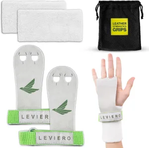Palmies Gymnastics Grips, Grips for Gymnastics, Multipurpose Soft Leather Grips with Adjustable Finger Holes, Weightlifting, Kettlebell, Cross Training Workouts for Kids and Youths