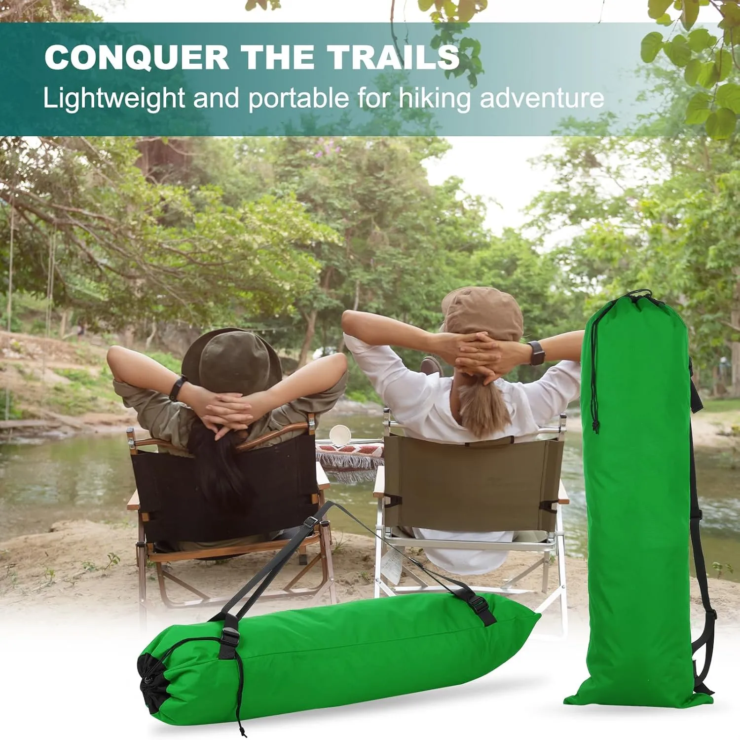 PATIKIL Foldable Camp Chair Replacement Bag, Camping Chairs Folding Chair Carry Bag with Adjustable Shoulder Strap for Outdoor Camping Fishing Storage, Green