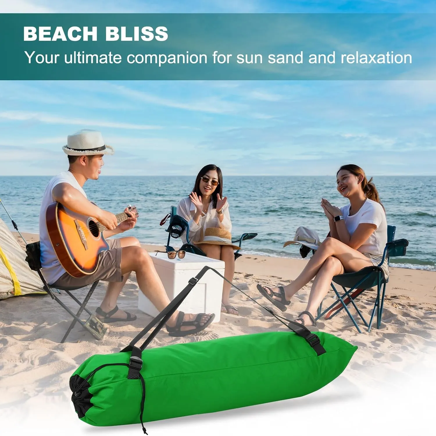 PATIKIL Foldable Camp Chair Replacement Bag, Camping Chairs Folding Chair Carry Bag with Adjustable Shoulder Strap for Outdoor Camping Fishing Storage, Green