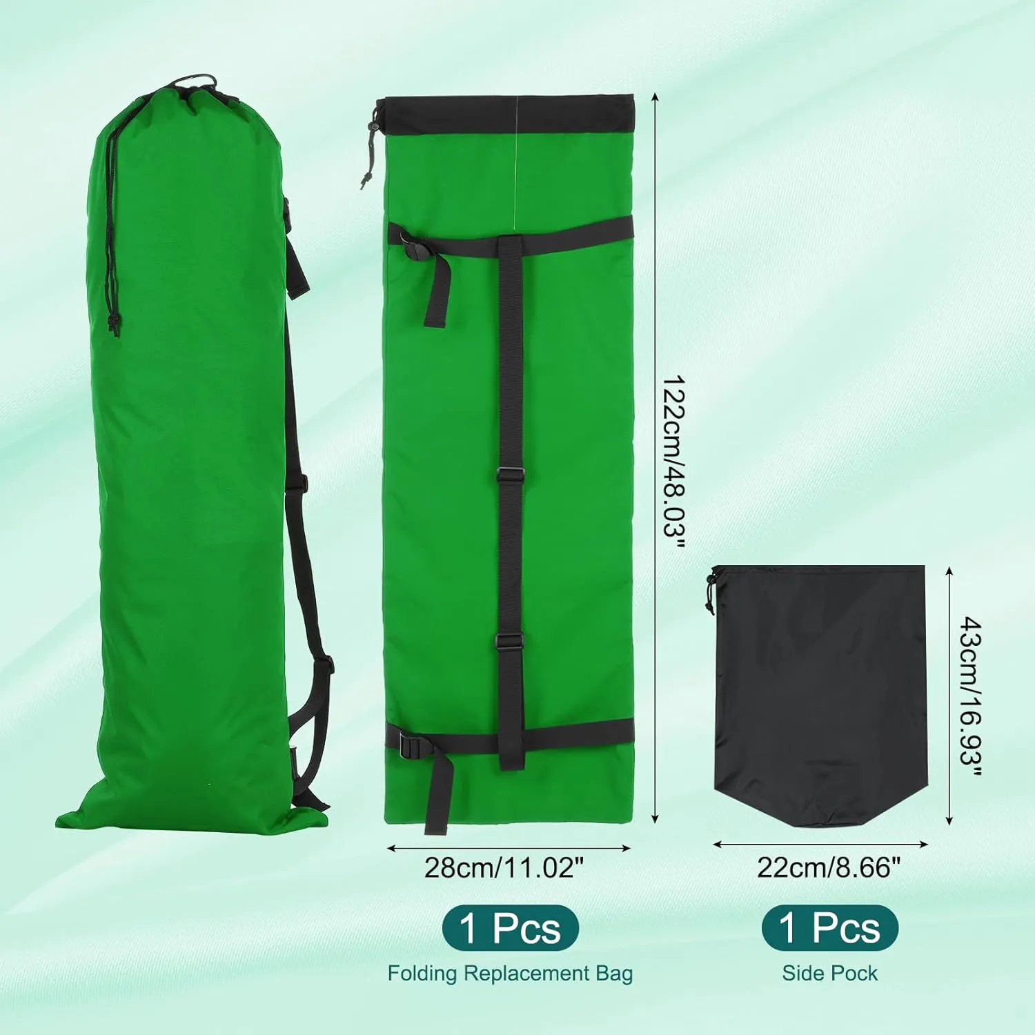 PATIKIL Foldable Camp Chair Replacement Bag, Camping Chairs Folding Chair Carry Bag with Adjustable Shoulder Strap for Outdoor Camping Fishing Storage, Green