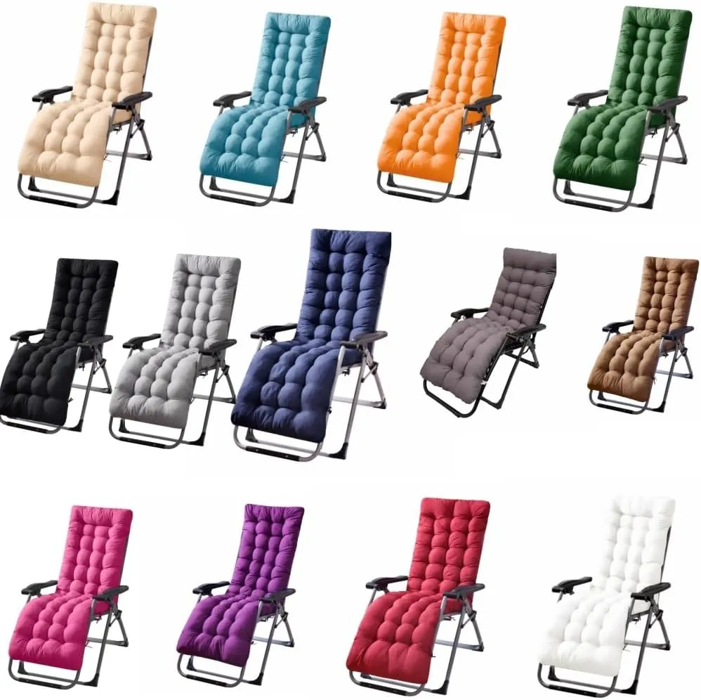Patio Chaise Lounger Cushion， IndoorOutdoor Rocking Chair Sofa Cushion with 6 Ties， Thick Padded Swing Bench Cushion，61x18.9x3.1in (Green)