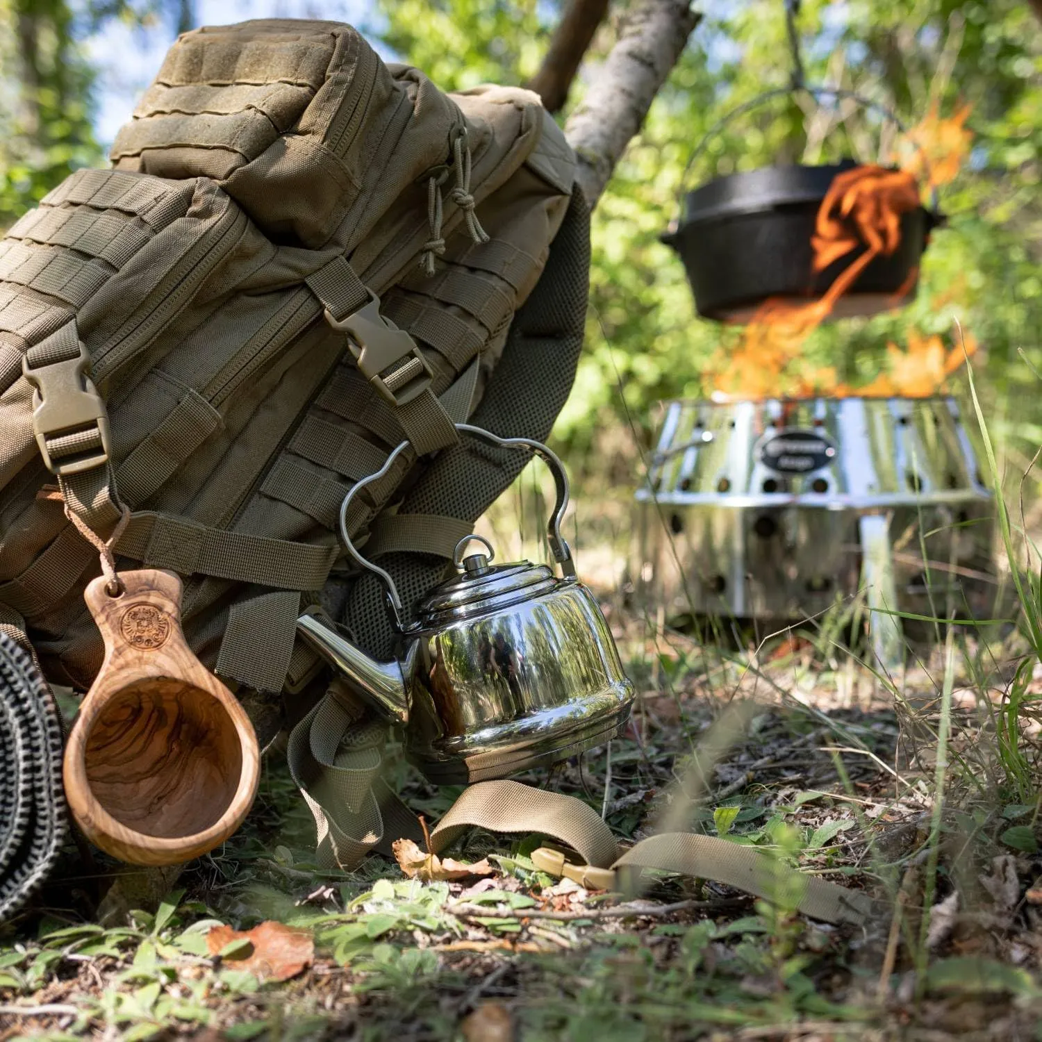 Petromax Stainless Steel Teakettle for Indoor/Outdoor Use Over an Open Campfire or in Your Kitchen