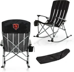 PICNIC TIME NFL Outdoor Rocking, XL Heavy Duty Camping Chair for Adults