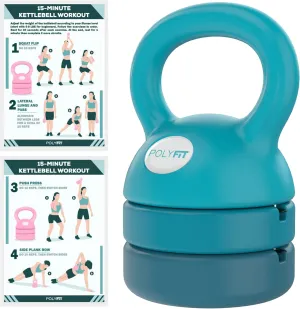 Polyfit Adjustable Kettlebell | 5 lb - 12 lb | Kettlebells Weights Set for Home Gym | Kettle Bell Sets for Women at Home