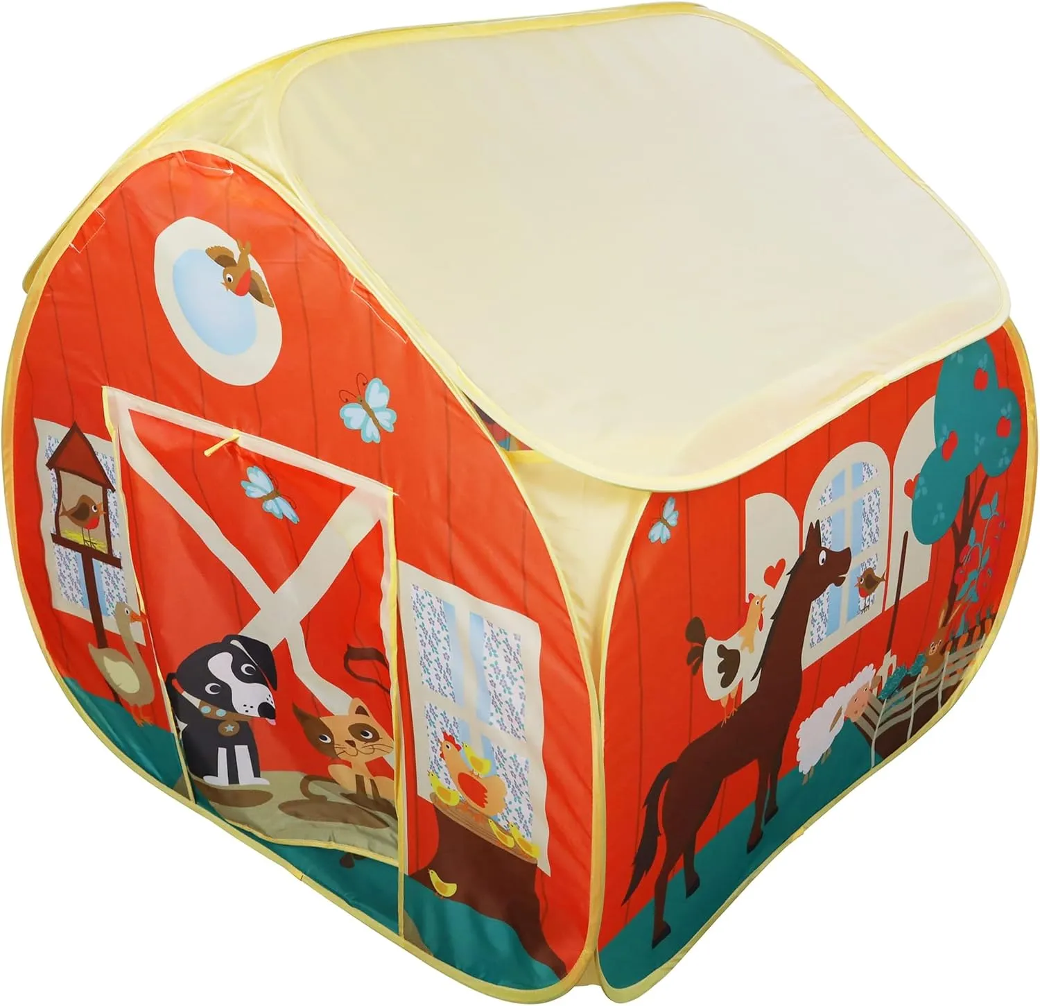 Pop It Up|Farm Play - Pop-Up Playtent - Indoor Playhouse, Front & Back Doors, Spacious Interior, Pretend Play, Toddlers & Kids Ages 3  Fun2Give