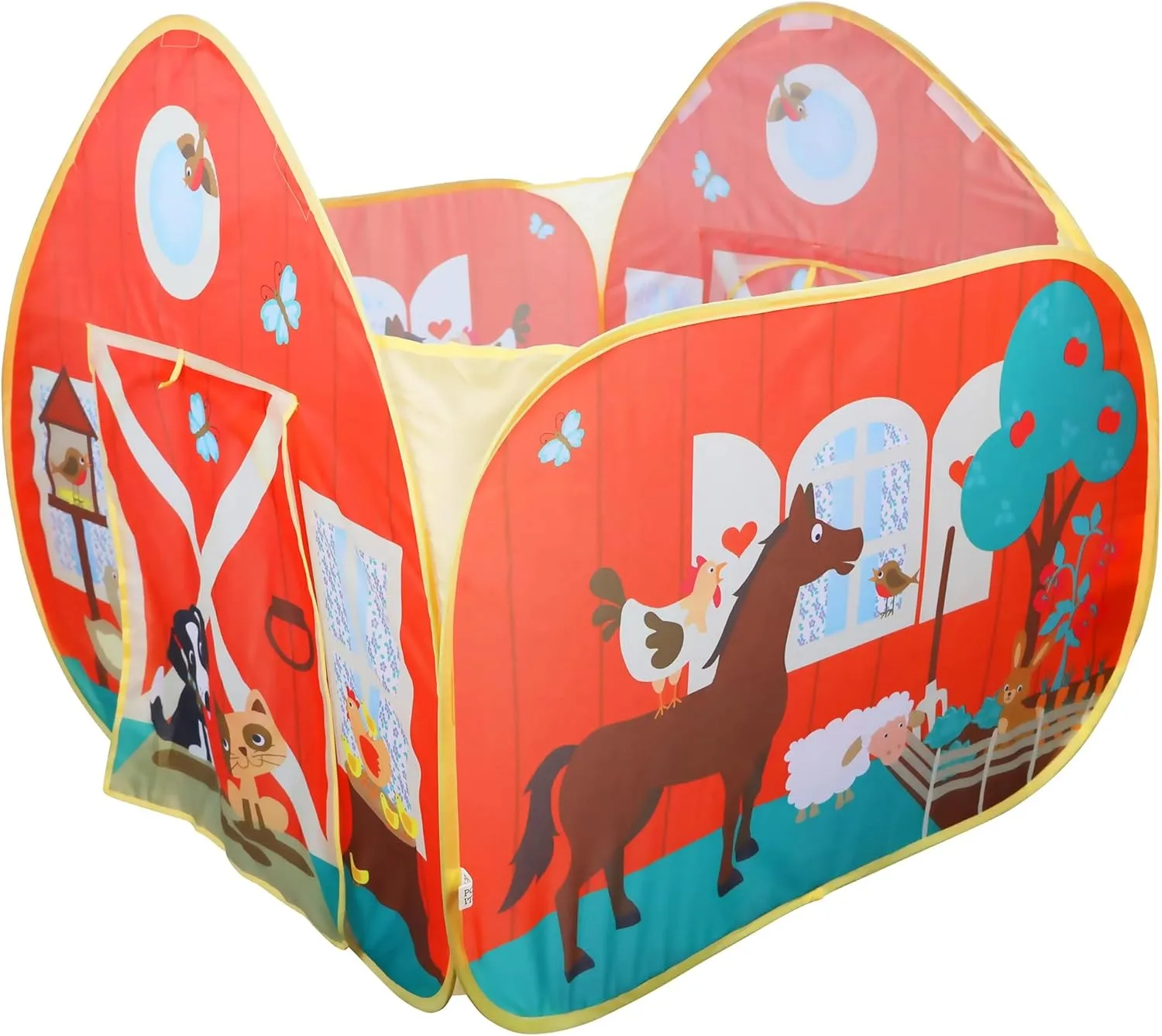 Pop It Up|Farm Play - Pop-Up Playtent - Indoor Playhouse, Front & Back Doors, Spacious Interior, Pretend Play, Toddlers & Kids Ages 3  Fun2Give