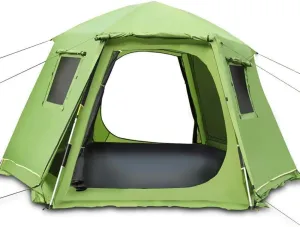 Pop Up Automatic Tent, Outdoor Camping Hexagon Tents, Instant Cabana Waterproof Shade Canopy Tarp for Survival Mountaineering,Green
