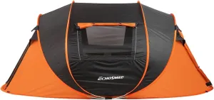 Pop-Up Camping Boat Tent for 5-8 Persons, Quick Setup, Black and Orange