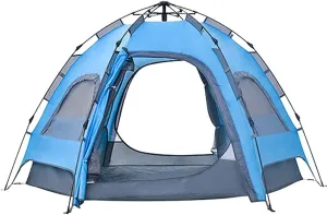 Pop Up Family Camping Tent 3-4 Person, Portable Instant Automatic Tent Windproof Rainproof for Outdoor Hiking Mountaineering