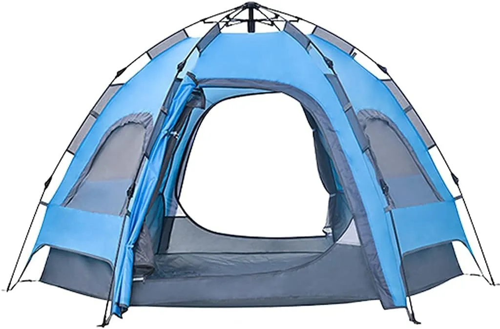 Pop Up Family Camping Tent 3-4 Person, Portable Instant Automatic Tent Windproof Rainproof for Outdoor Hiking Mountaineering