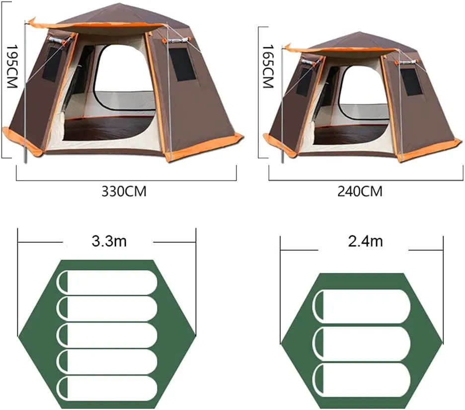 Pop Up Tent 3-8 Person Beach Tent Sun Shelter Outdoor Camping Family Tent Instant Tent Easy Set Up for Camping Backpacking Hiking Mountaineering (Green 5)
