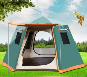 Pop Up Tent 3-8 Person Beach Tent Sun Shelter Outdoor Camping Family Tent Instant Tent Easy Set Up for Camping Backpacking Hiking Mountaineering (Green 5)