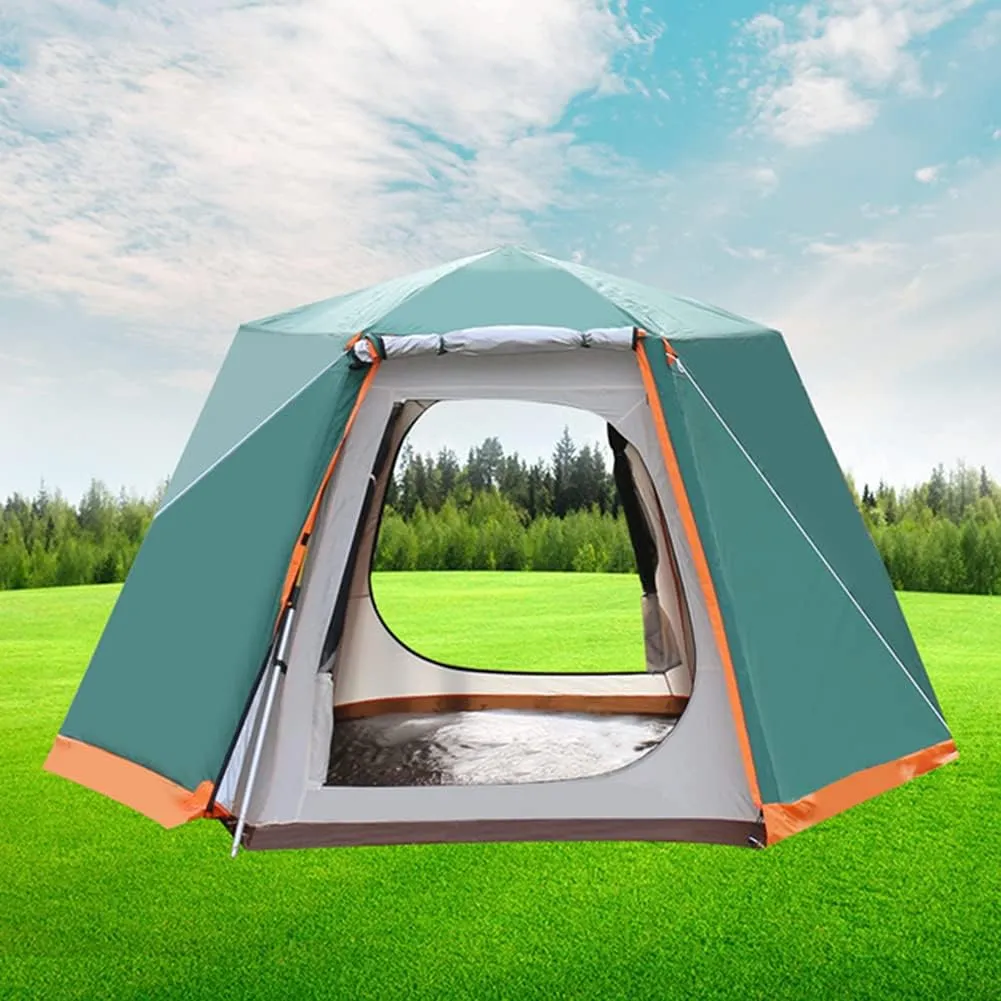 Pop Up Tent 3-8 Person Beach Tent Sun Shelter Outdoor Camping Family Tent Instant Tent Easy Set Up for Camping Backpacking Hiking Mountaineering (Green 5)