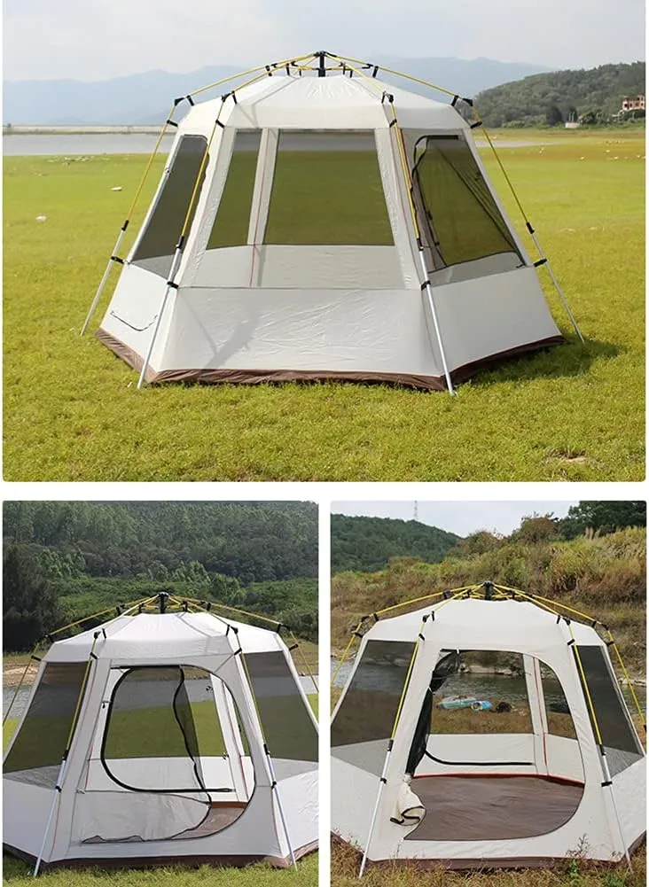 Pop Up Tent 3-8 Person Beach Tent Sun Shelter Outdoor Camping Family Tent Instant Tent Easy Set Up for Camping Backpacking Hiking Mountaineering (Green 5)