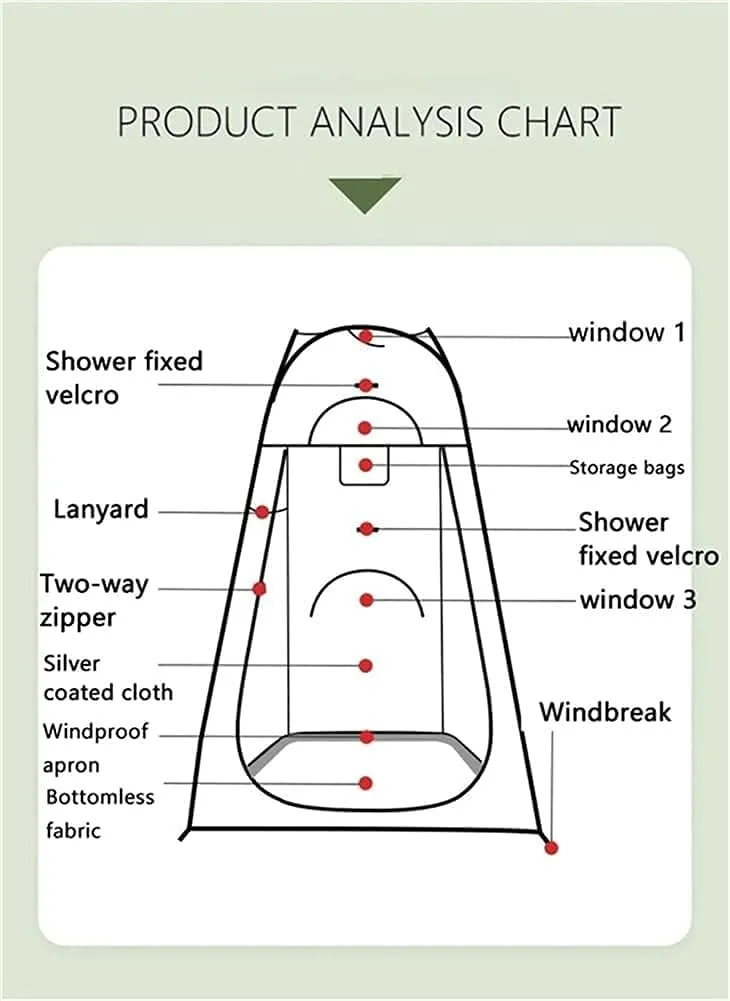 Pop-Up Tents Portable Privacy Tent Camping Toilet Tent Portable Privacy Shower Curtain for Beach Camp Mountaineering Outdoor Hiking Fishing or Car Cam