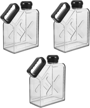 POPETPOP 3pcs Flat Water Kettle Reusable Compact Leakproof Portable Water Bottle Perfect for Fitness Sports Daily Life