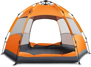 Portable Automatic Pop up Campitent,Portable Instant Lightweight Family Blackout Tent with Canopy Porch,Windproof Waterproof Dome Tent for Outdoor,Garden, Hiking,Beach (Orae 5 Pers