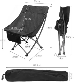 Portable Chairs Lounge Camping Stools Outdoor Beaach High Back Chair Portable Folding Fishing Chairs with Storage Backpack 0626 (Color : Blue-b)