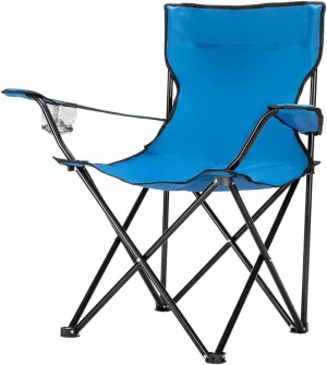 Portable Folding Camp Chair, Lightweight Outdoor Lawn Chair Durable, Small Foldable Chair Easy Open and Fold for Hunting, Fishing, Camping with Bag 230lbs Load Bearing Oxford Cloth Blue