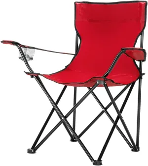 Portable Folding Camp Chair, Lightweight Outdoor Lawn Chair Durable, Small Foldable Chair Easy Open and Fold for Hunting, Fishing, Camping with Bag 230lbs Load Bearing Oxford Cloth Red