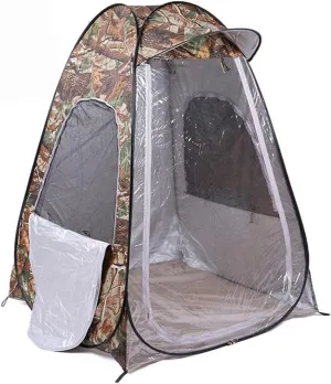 Portable Instant Pop Up Tent Changing Room, 1Person 2Doors Photography Movable Outdoor Winter Fishing with Cap Camouflage Portable Privacy Shower Toilet Camping