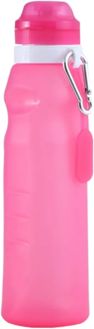 Portable Kettle Water Bottle Fitness Foldable Water Bottle Portable Retractable Silicone Water Bottles Outdoor Travel Drinking Cup Water Bottle (Color : Red, Size : 600ml)