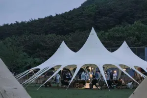 Portable Outdoor Canopy for Comfort and Shelter, Waterproof and Versatile Tarp for Camping, Picnics, and Gatherings, Off-White