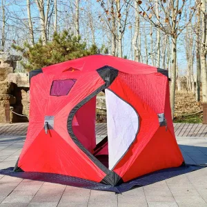 Portable Pop-Up Ice Fishing Shelter Tent Outdoor Dressing Showering Toilet Tent Winter Fishing Tent