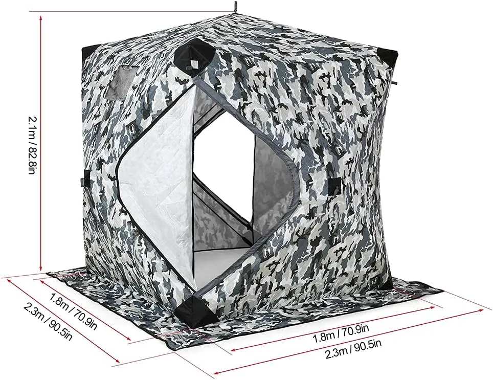 Portable Pop-Up Ice Fishing Shelter Tent Outdoor Dressing Showering Toilet Tent Winter Fishing Tent