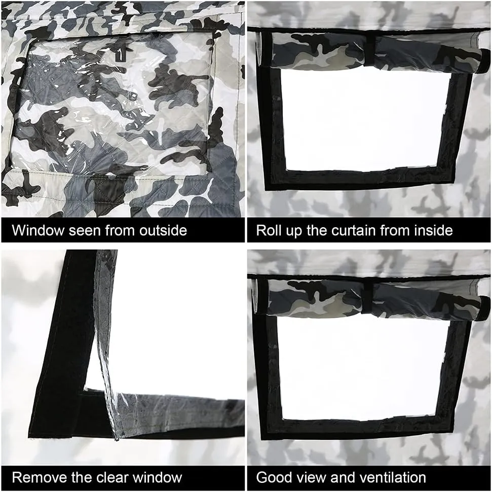 Portable Pop-Up Ice Fishing Shelter Tent Outdoor Dressing Showering Toilet Tent Winter Fishing Tent