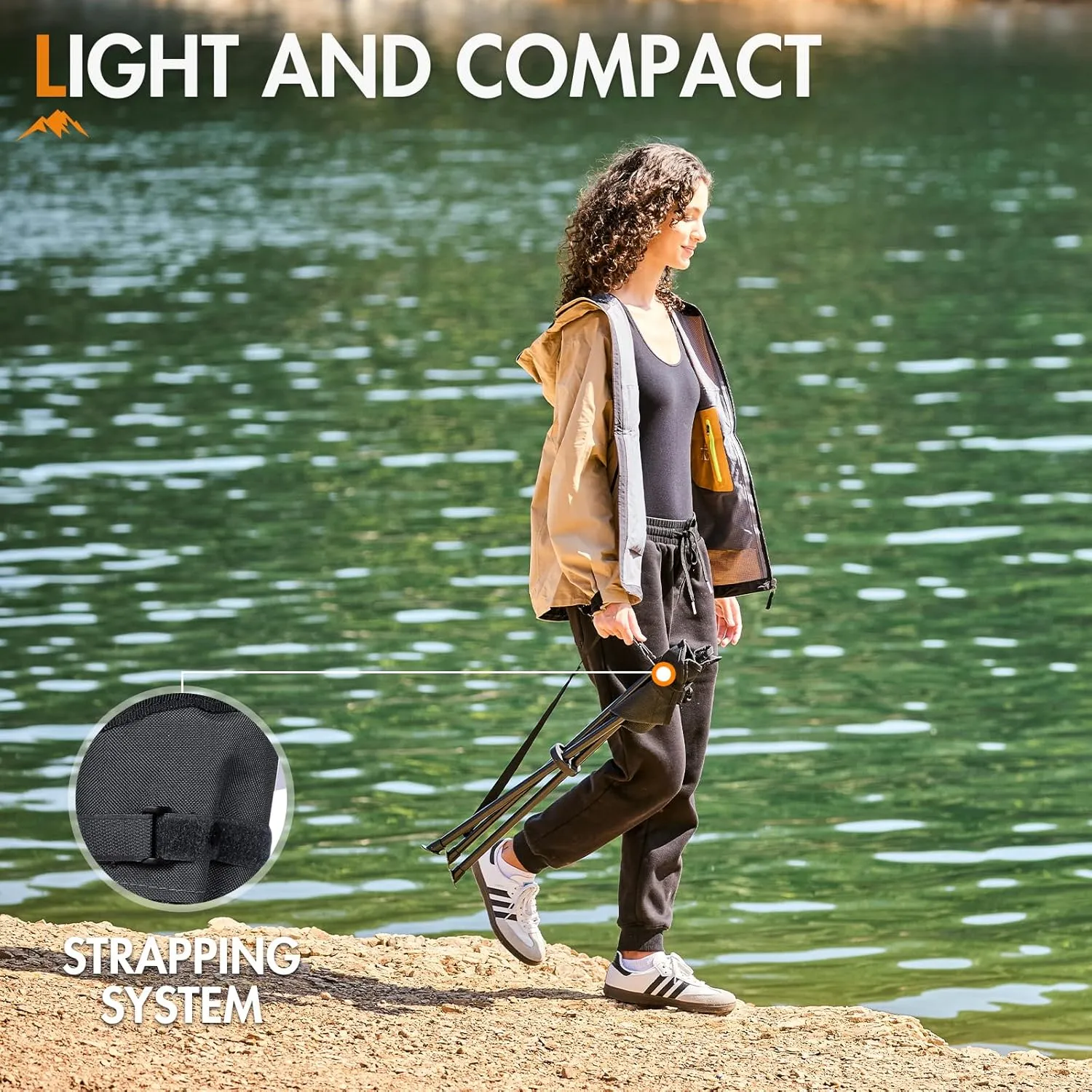 PORTAL Tall Folding Tripod Stool for Outdoor Camping Walking Hunting Hiking Fishing Travel, Support 225 lbs