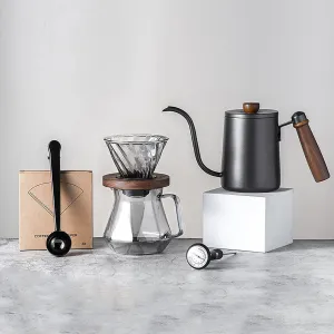 Pour Over Coffee Maker Set Coffee Kettle Scale Server Dripping Cup Bean Grinder Filter Paper Ceramic Cup All in 1 Great for Traveling Camping Excellent Coffee Gift (Size : A)