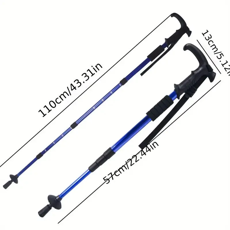Premium Folding Trekking Pole for Hiking & Walking – Portable Carbon Steel Stick, Adjustable Length, Lightweight & Easy to Carry, Foam Grip Handle, Carbon Tungsten Tip, 1 PCS