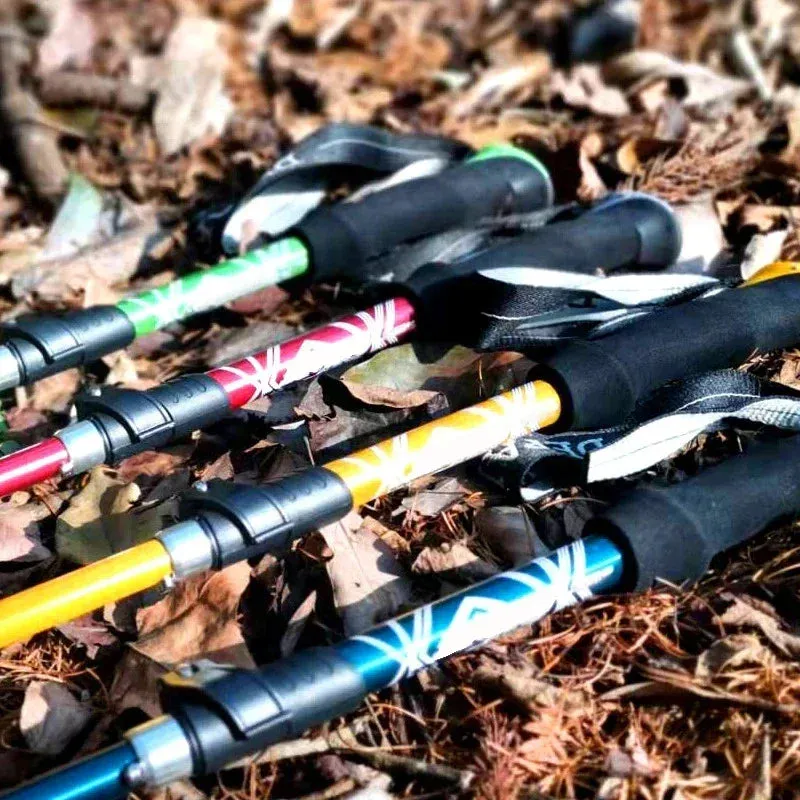 Premium Folding Trekking Pole for Hiking & Walking – Portable Carbon Steel Stick, Adjustable Length, Lightweight & Easy to Carry, Foam Grip Handle, Carbon Tungsten Tip, 1 PCS