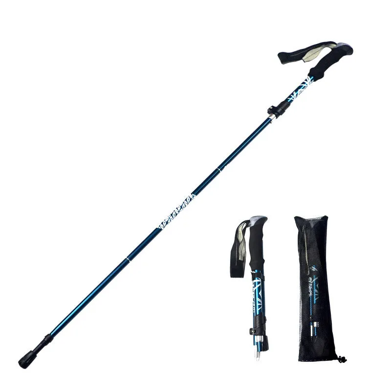 Premium Folding Trekking Pole for Hiking & Walking – Portable Carbon Steel Stick, Adjustable Length, Lightweight & Easy to Carry, Foam Grip Handle, Carbon Tungsten Tip, 1 PCS