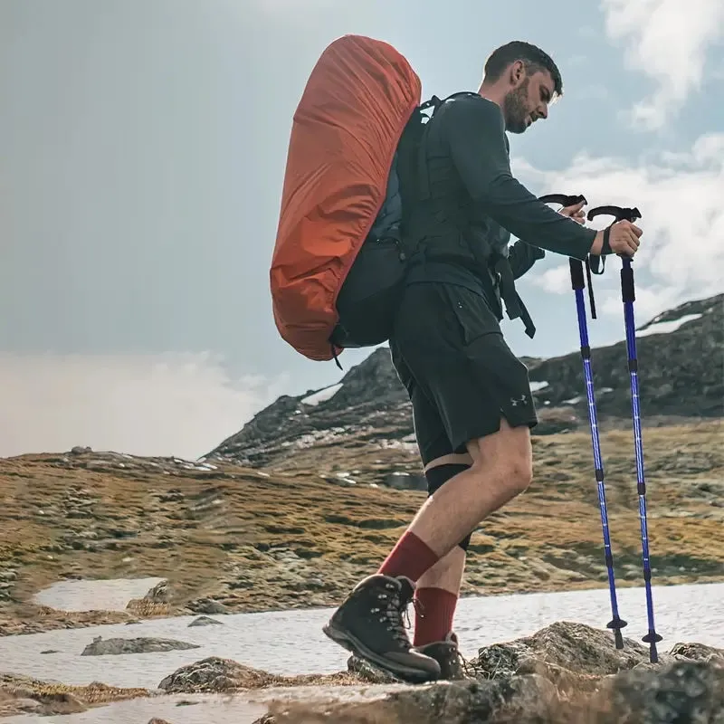 Premium Folding Trekking Pole for Hiking & Walking – Portable Carbon Steel Stick, Adjustable Length, Lightweight & Easy to Carry, Foam Grip Handle, Carbon Tungsten Tip, 1 PCS