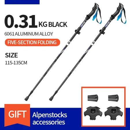 Premium Ultralight Trekking Poles – Adjustable Folding Hiking Walking Sticks, Telescopic Aluminum Poles with EVA Non-Slip Grip and Tungsten Carbide Tips, 2-Piece Set for Camping and Outdoor Adventures