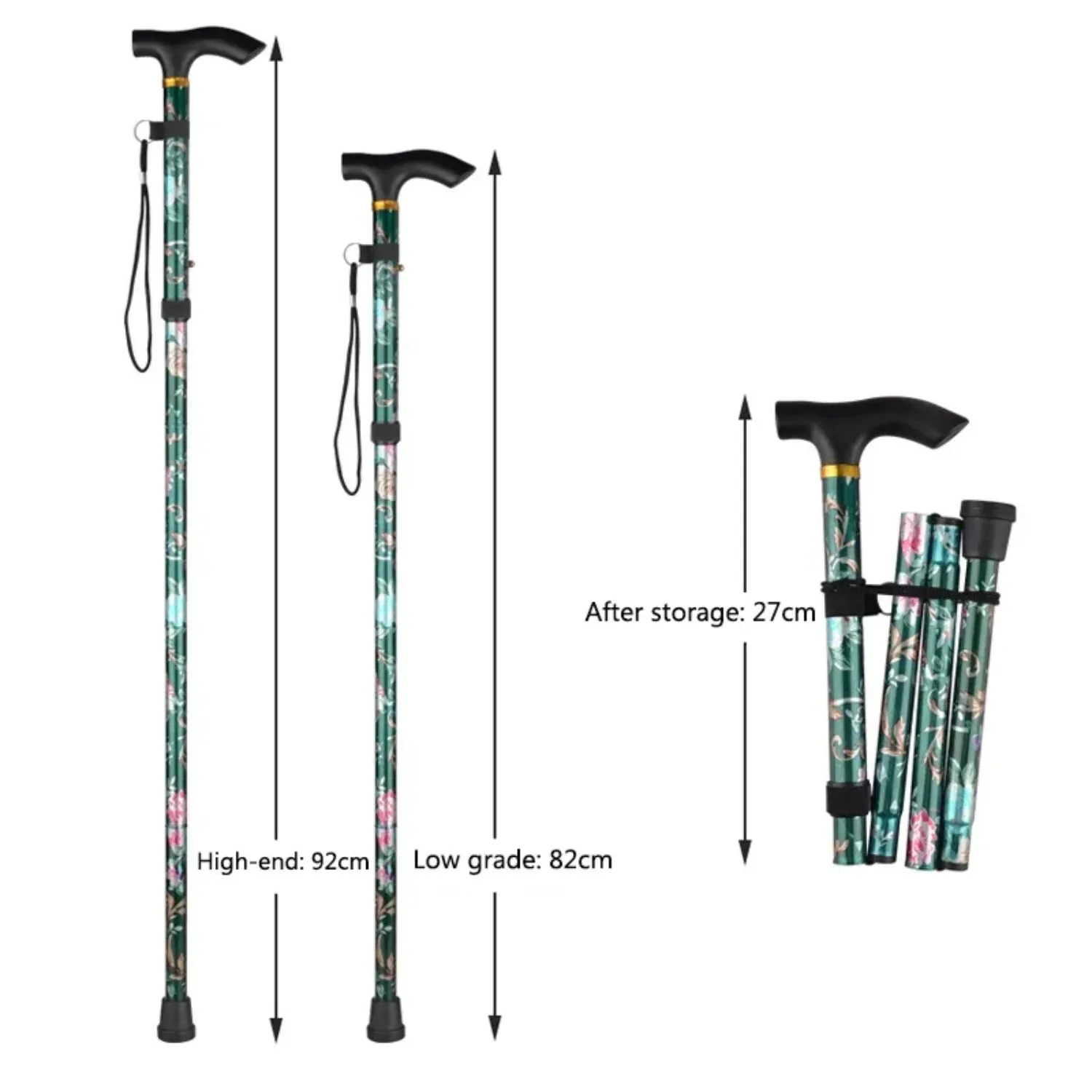 Premium Ultralight Trekking Poles – Adjustable Folding Hiking Walking Sticks, Telescopic Aluminum Poles with EVA Non-Slip Grip and Tungsten Carbide Tips, 2-Piece Set for Camping and Outdoor Adventures
