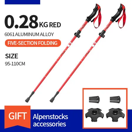 Premium Ultralight Trekking Poles – Adjustable Folding Hiking Walking Sticks, Telescopic Aluminum Poles with EVA Non-Slip Grip and Tungsten Carbide Tips, 2-Piece Set for Camping and Outdoor Adventures