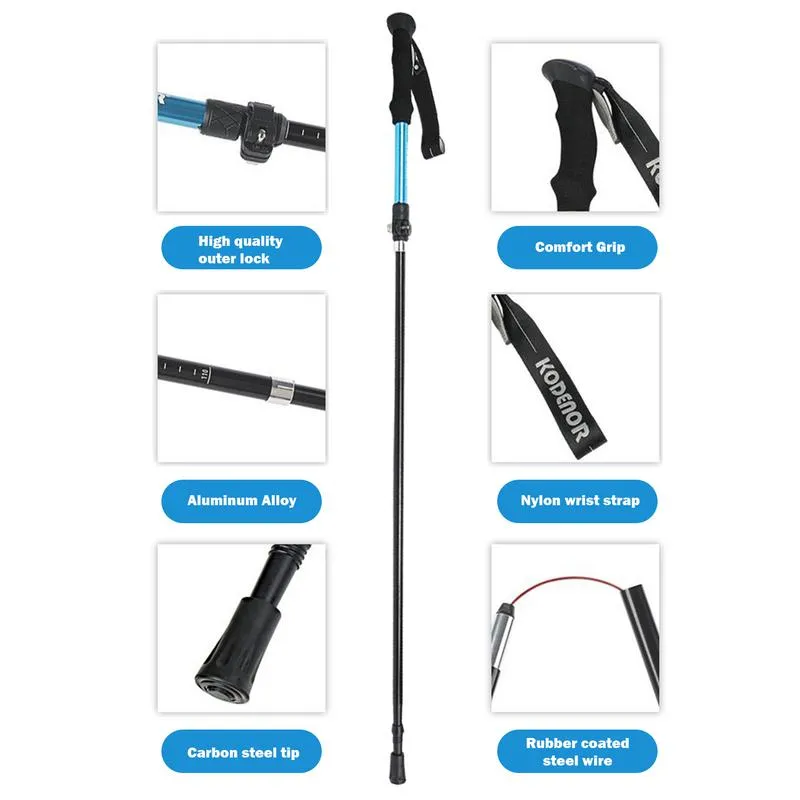 Premium Ultralight Trekking Poles – Adjustable Folding Hiking Walking Sticks, Telescopic Aluminum Poles with EVA Non-Slip Grip and Tungsten Carbide Tips, 2-Piece Set for Camping and Outdoor Adventures