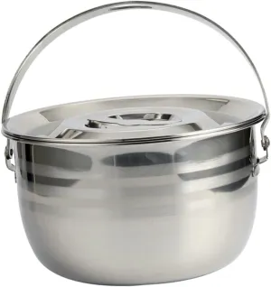 PRETYZOOM 1pc Camping Pot Large Steel Camp Pot Camping Cooking Pot Frying Fry Pan Tea Kettle Camping Stove Camp Kettle Induction Hob Pan Clear Dinnerware Silver 201 Stainless Steel