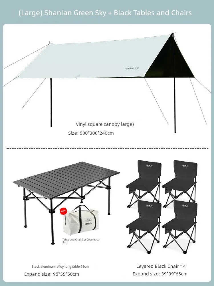 Primitive Man Outdoor Camping Coated Rainproof Canopy Tent