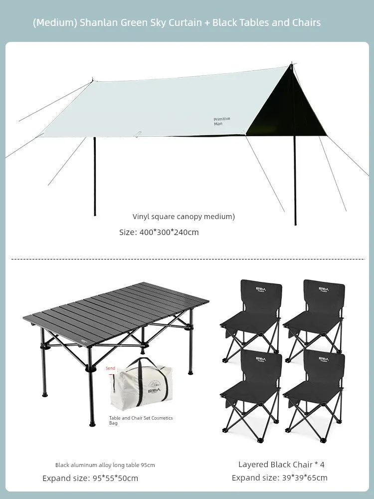 Primitive Man Outdoor Camping Coated Rainproof Canopy Tent