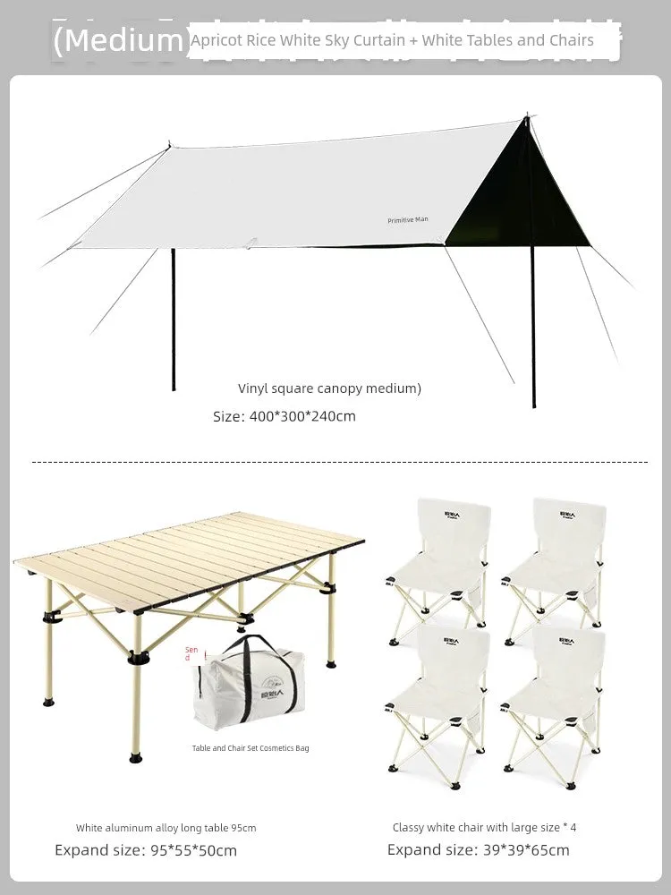 Primitive Man Outdoor Camping Coated Rainproof Canopy Tent
