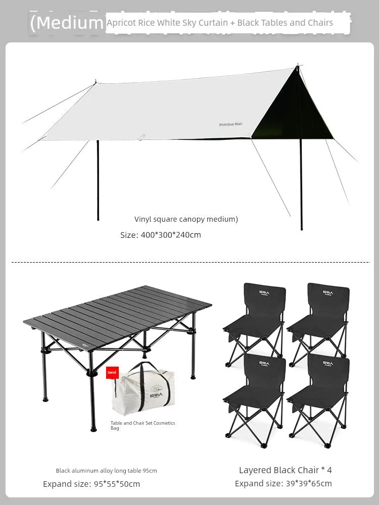 Primitive Man Outdoor Camping Coated Rainproof Canopy Tent