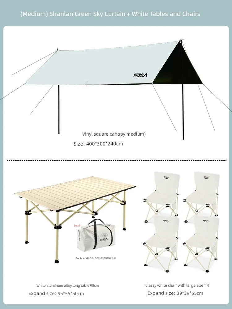 Primitive Man Outdoor Camping Coated Rainproof Canopy Tent