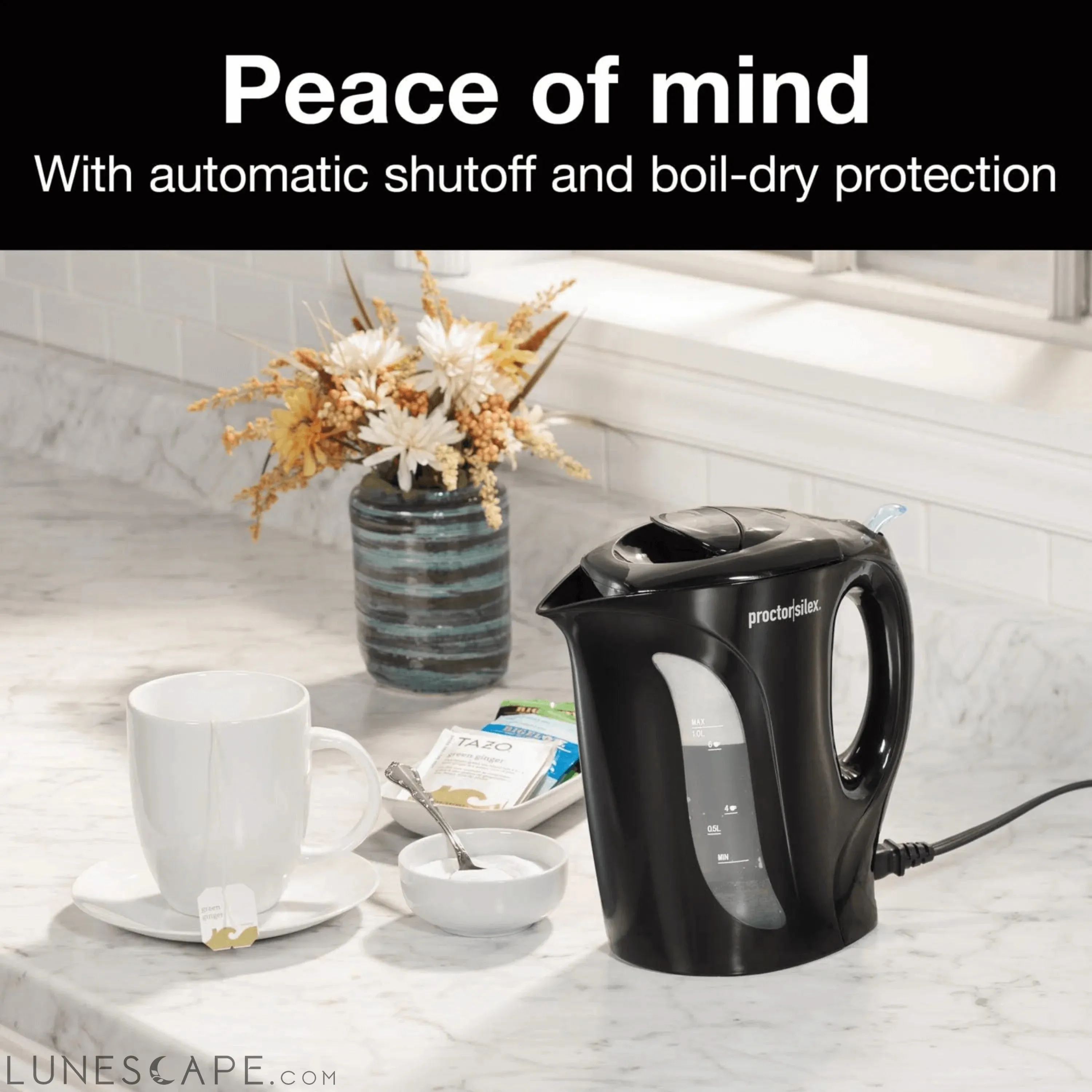 Proctor Silex 1.0 Liter Electric Tea Kettle Water-Boiler and Heater